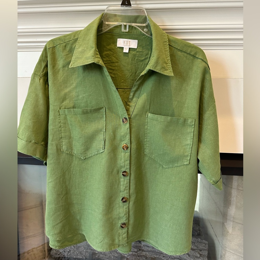 Kut from the Kloth Linen Shirt LARGE EUC